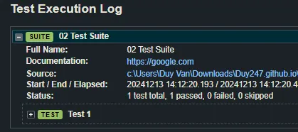 URL trong Documentation